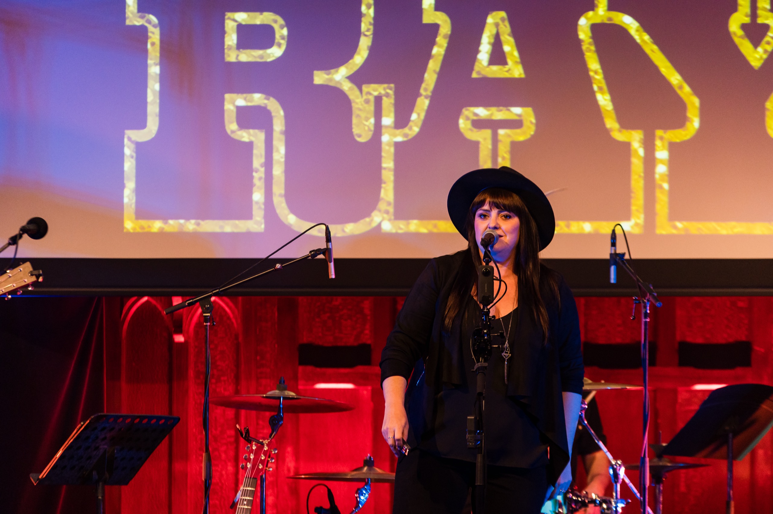 Sue Ray at her single launch during Queensland Fringe.